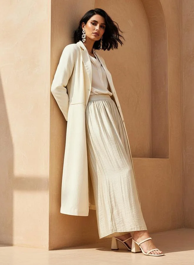 ايكونيك Iconic Longline Coat with Pocket